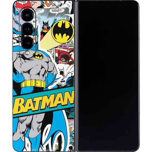 DC Comics Batman Vintage Pose Collage Art Galaxy Z Fold4 5G Skin